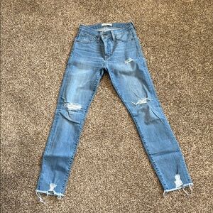 Women's Blue Distressed Jeans